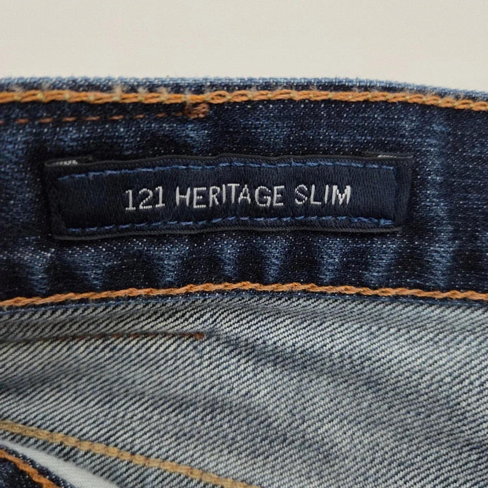 Lucky Brand 121 Heritage Slim Jeans Dark Wash Denim Mens 38x34